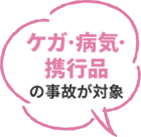 ケガ・病気・携行品の事故が対象